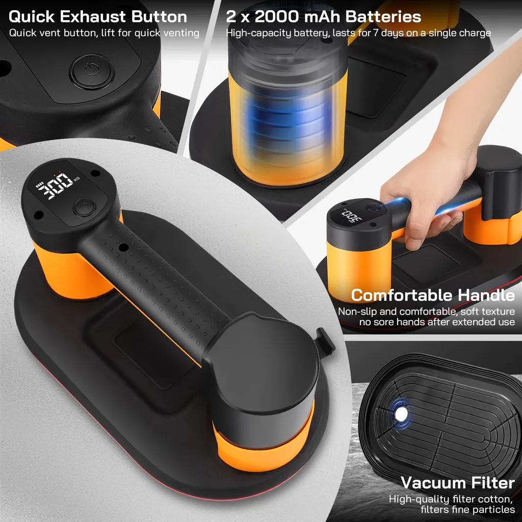 Ventouse électrique avec écran LCD et double vide 300kg - Modèle 27cm - 4