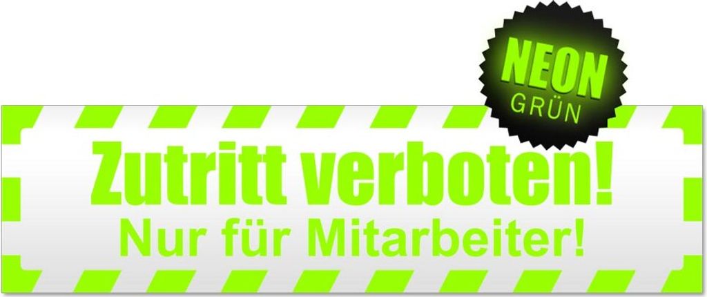 Zutritt verboten Mitarbeiter gestreift Magnetschild Schild magnetisch