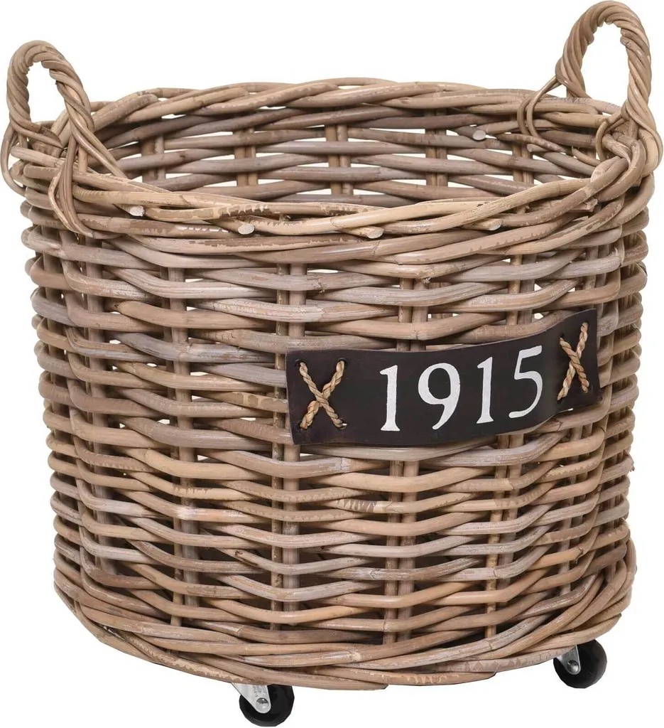 Cesto Rotondo VIVANNO ARRIBA in Rattan Naturale - 50x42 cm Design Interni