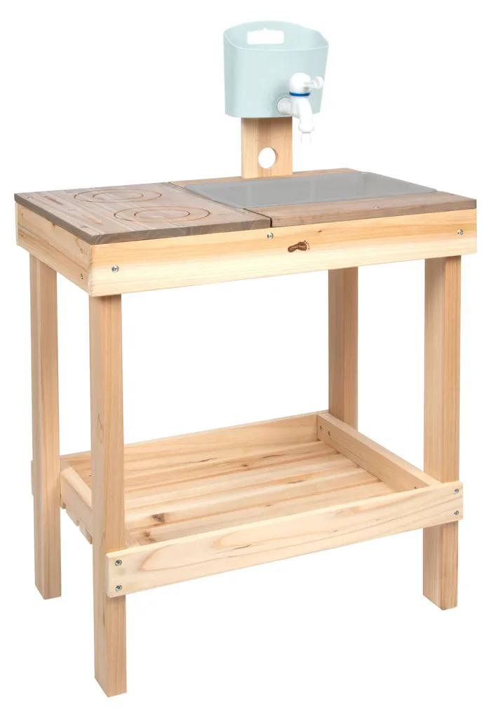 Jeux d'extérieur : cuisine boueuse en bois avec table de jeu créative