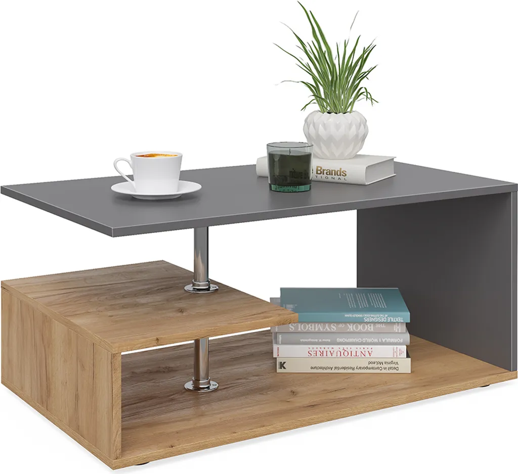 Table basse robuste Vicco Guillermo anthracite facile à monter 91cm - 7