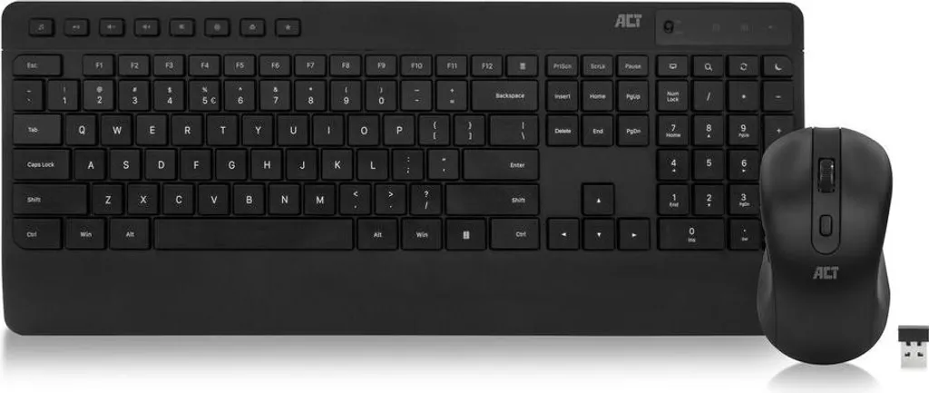 ACT Ensemble clavier et souris sans fil Qwerty noir ergonomique