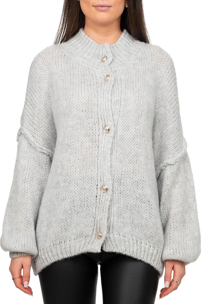 Reichstadt Relaxed Fit Strickjacke Oversized-Look 25RSW068 Light Grey One Size