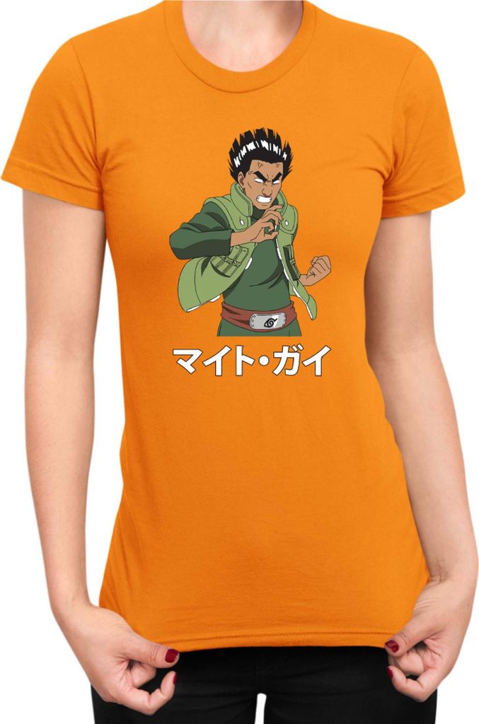Damen T-Shirt Naruto Might Guy 01, Lady XL / Orange
