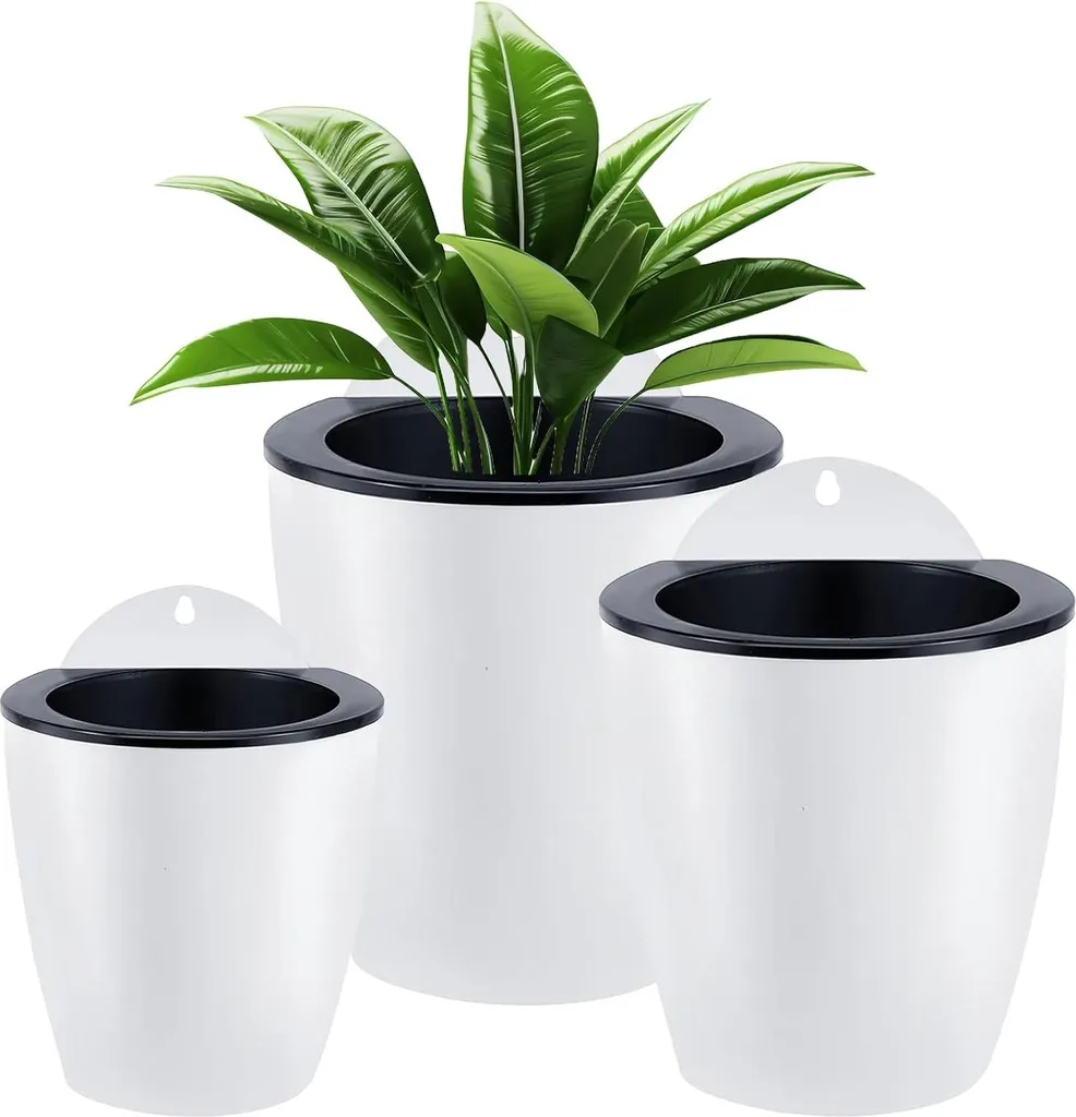 Set de 3 pots suspendus avec arrosage automatique pour mur végétal DIY