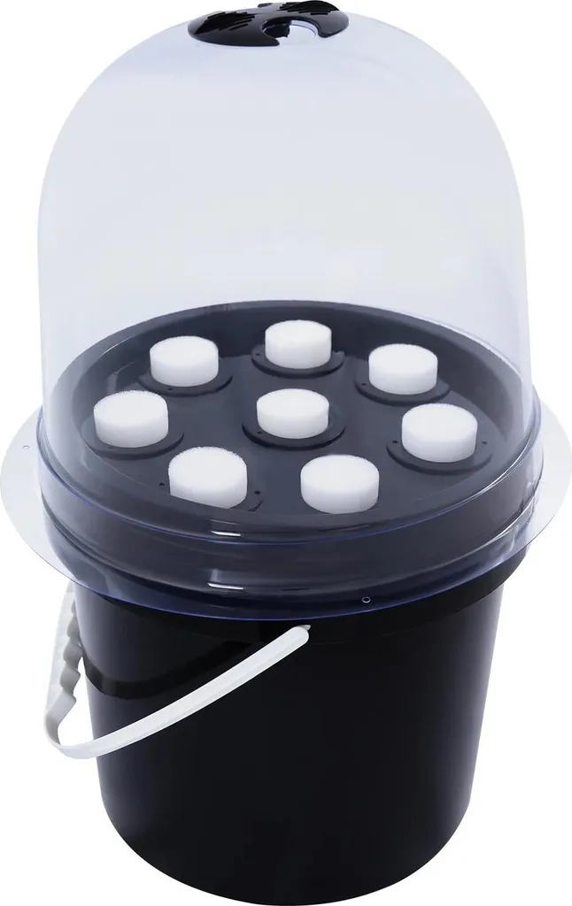 Secchio Idroponica Nero Fai-da-Te - Vaso con Coperchio per DWC e Orto