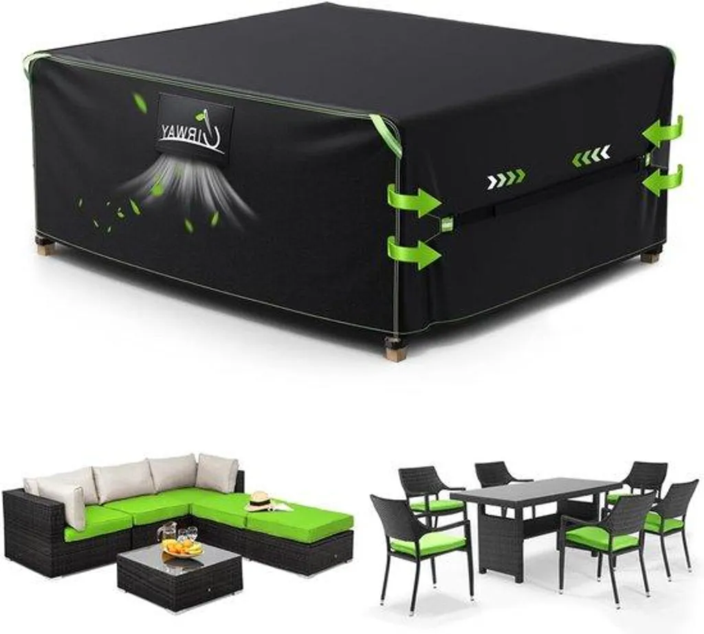 Bâche de protection salon de jardin carrée 125x125 cm imperméable