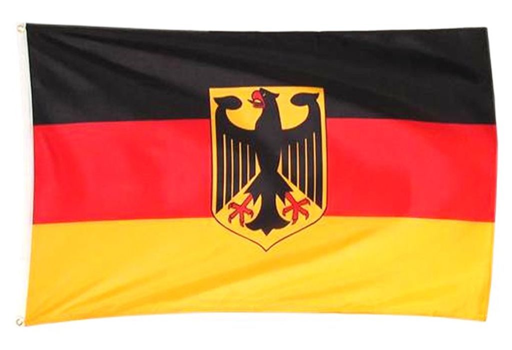 Fahne Flagge Deutschland mit Wappen 90x150 cm mit Ösen 