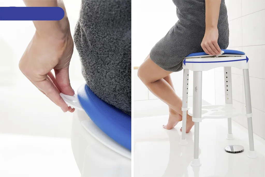 Évitez les chutes : Tabouret de douche pivotant ajustable et sécurisé