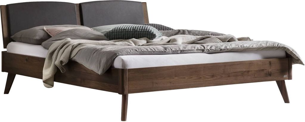 Hasena Lounge Mareto Bettgestell Massivholz Kopfteil gepolstert