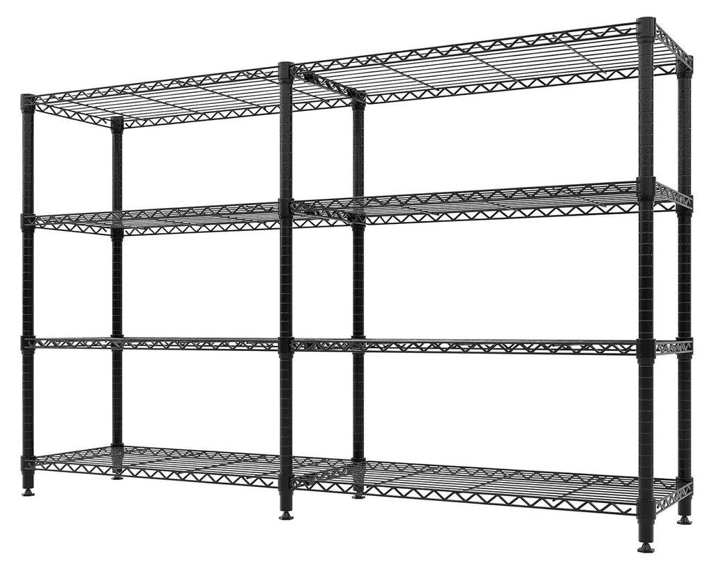 Metall Lagerregal - 4-stöckiges Regalsystem - Verstellbares Stahlregal 40 cm breit - Freistehend - Für Garage Keller Vorratsraum Küche