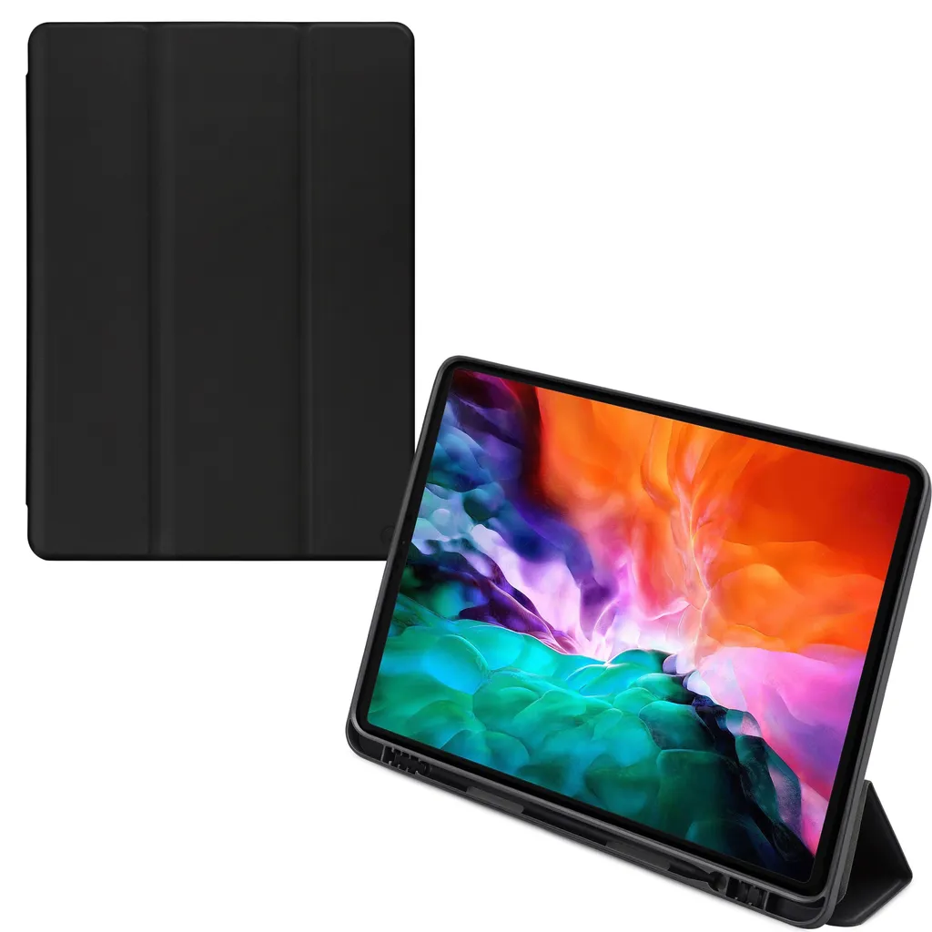 Protection iPad Pro 12.9 Professionnelle en Cuir Noir pour Bureau