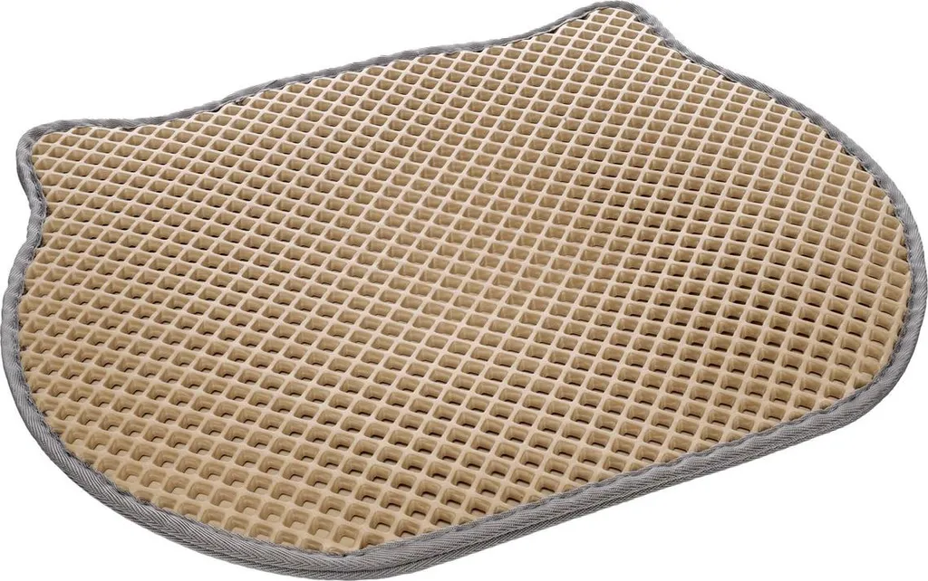 Tapis de litière pour chats alvéolé lavable et antidérapant beige Matz