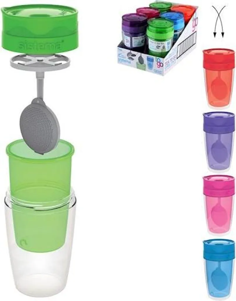 Gobelet à thé 37 cl en polypropylène robuste avec filtre amovible
