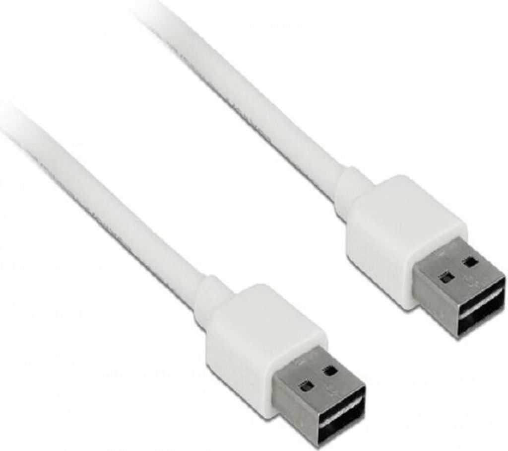 EASY-USB 2.0 A Stecker auf A Stecker Kabel 1m weiß, beidseitig