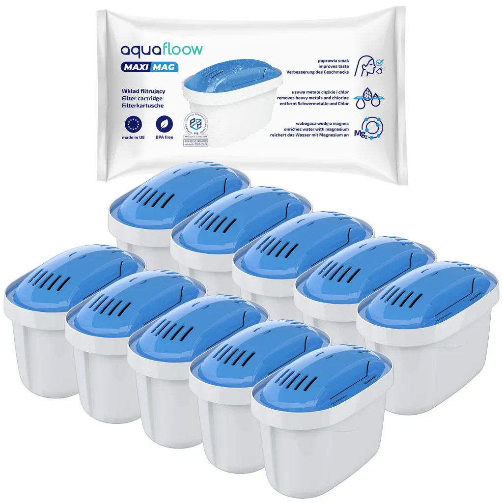 Filtri Acqua AquaFloow MaxiMag 10pz | Compatibili Brita e Dafi Unimax