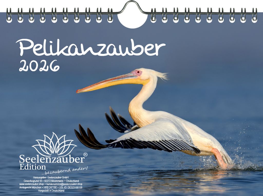 Pelikanzauber DIN A5 Kalender für 2026 Pelikane - Seelenzauber