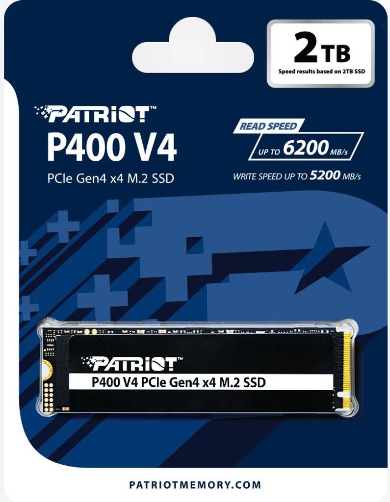 Disque SSD Interne 2To Patriot P400 V4 M.2 NVMe PCIe 4.0 ultra rapide