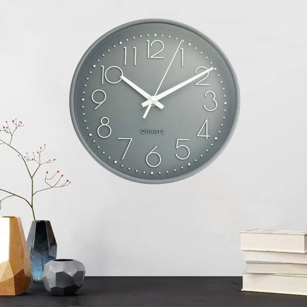 Horloge murale ronde silencieuse 20 cm avec mouvement quartz sans tic-tac