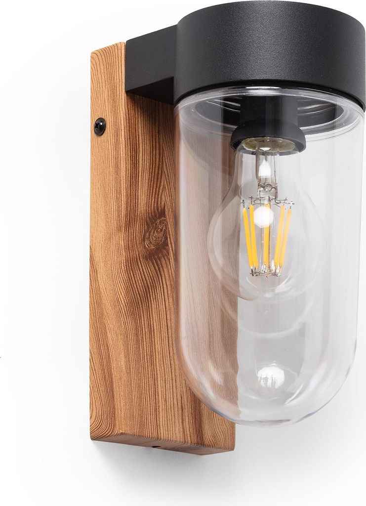 LED Wandleuchte Außen Solar 1.5W Aluminium Enzo Natürlich