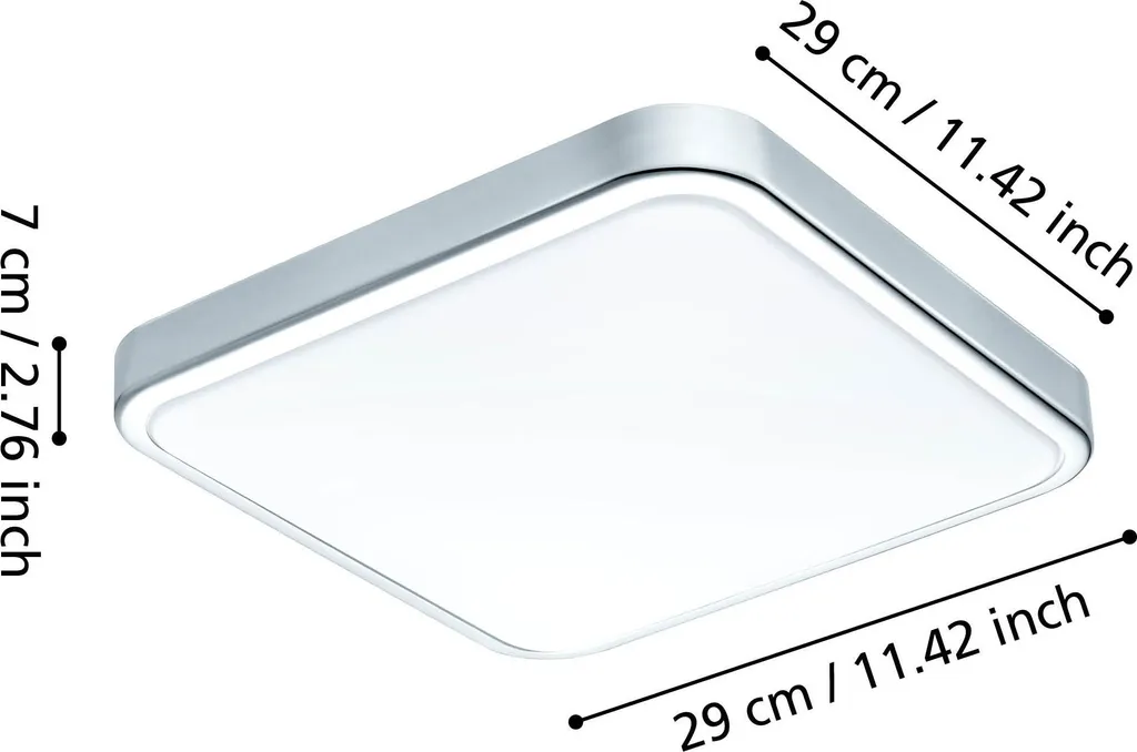 Plafonnier LED Eglo 96229 : Solution Éclairage 1500lm Chrome Puissant - 5