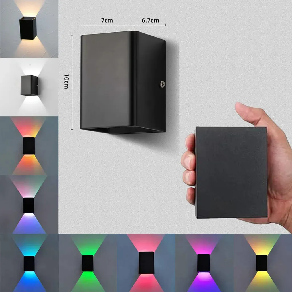 Applique Murale LED Intérieur RGB Noire avec Télécommande - Pack de 4 - 10