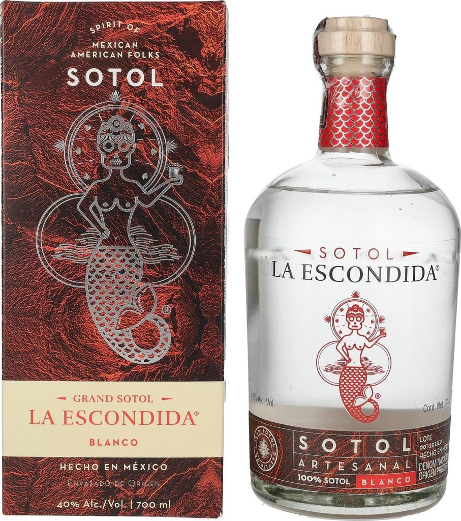 La Escondida Sotol Artesanal Blanco 40% Vol. 0,7l in Geschenkbox