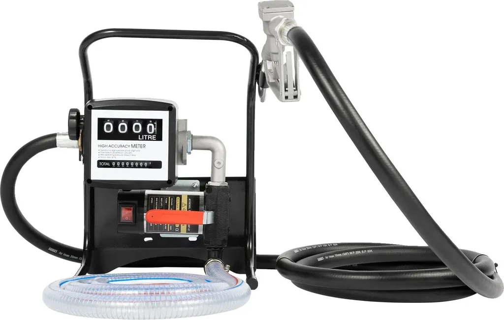 Pompe de transfert diesel 200W noire haute performance - 3600 tr/min