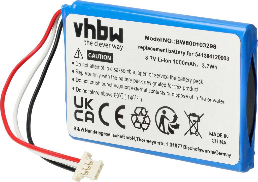 vhbw Akku kompatibel mit Navigon 42 Premium, 42 Plus, 72 Plus, 42 Easy, 72 Easy, 72 Live, 42 Live GPS Navigation Navi (1000 mAh, 3,7 V, Li-Ion)
