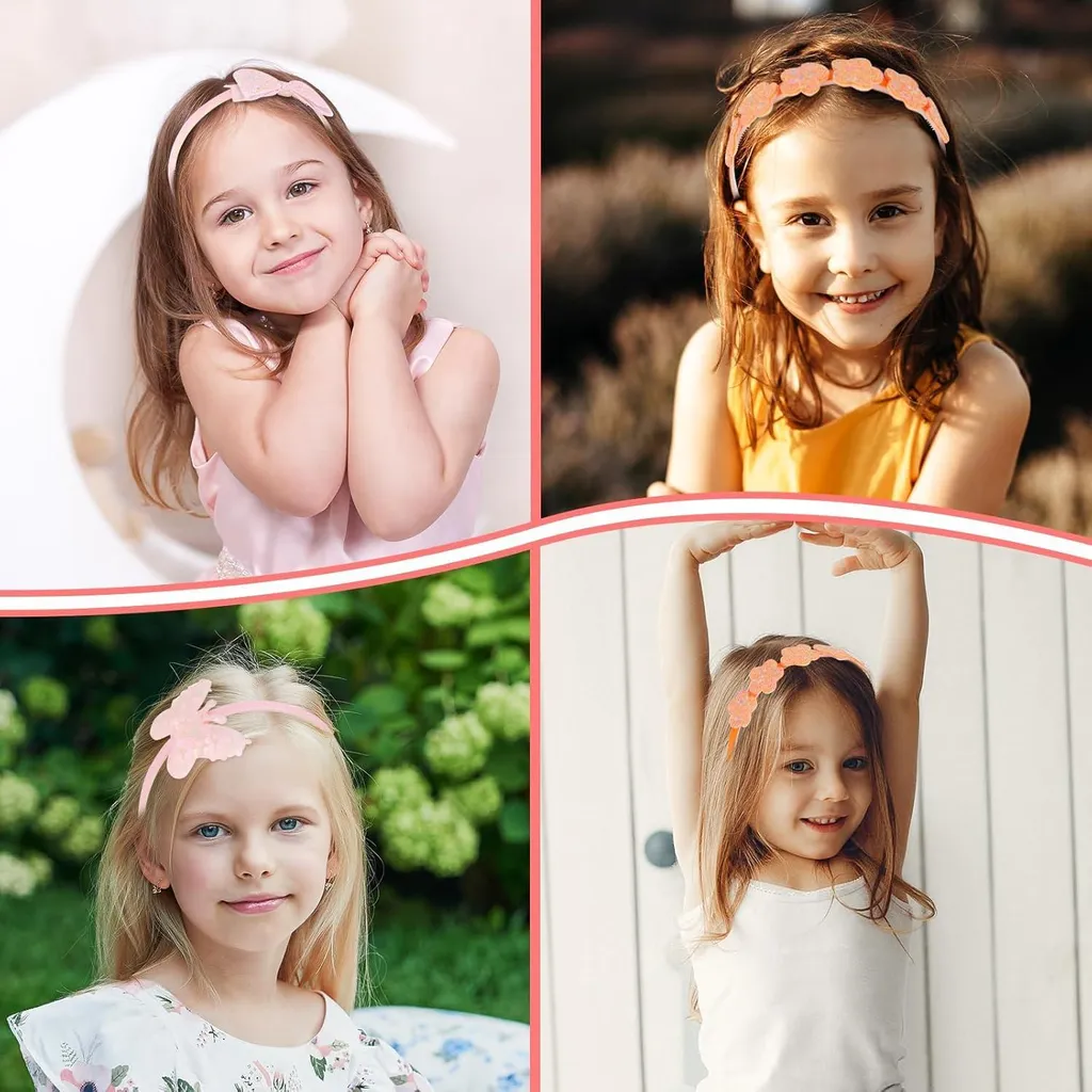 Bandeau Cheveux Scintillant 6 Pièces pour Cérémonie et Sortie Chic
