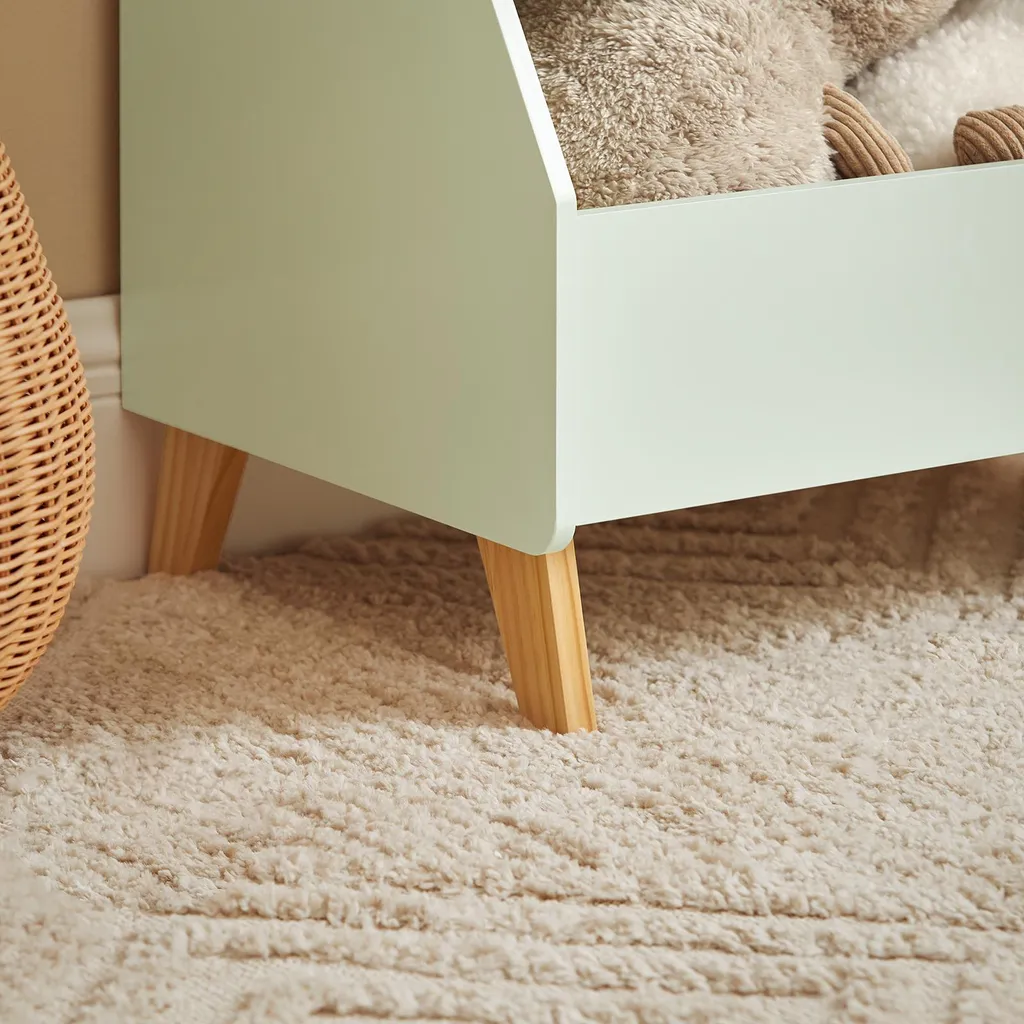 Étagère de rangement robuste pour enfant, coloris vert clair et compact - 5