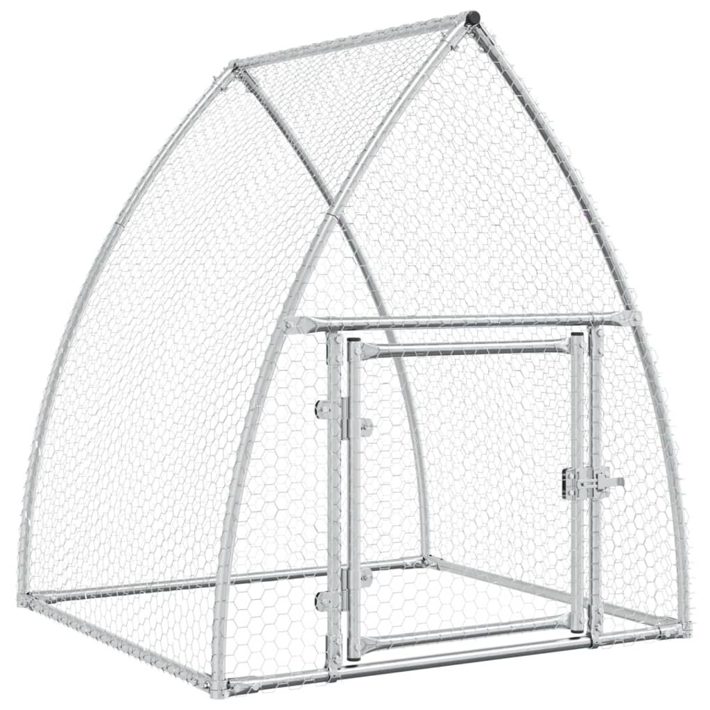 vidaXL Klatka dla kurcząt srebrna 100x105x120 cm Stal Zdjęcie produktu 