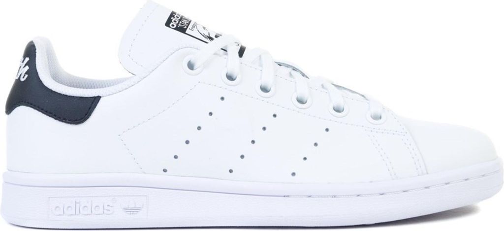 Adidas Stan Smith Jugend Lässige Turnschuhe aus Leder mit niedrigem Oberteil zum Schnüren Weiß Schwarz – 6 UK / Weiß schwarz