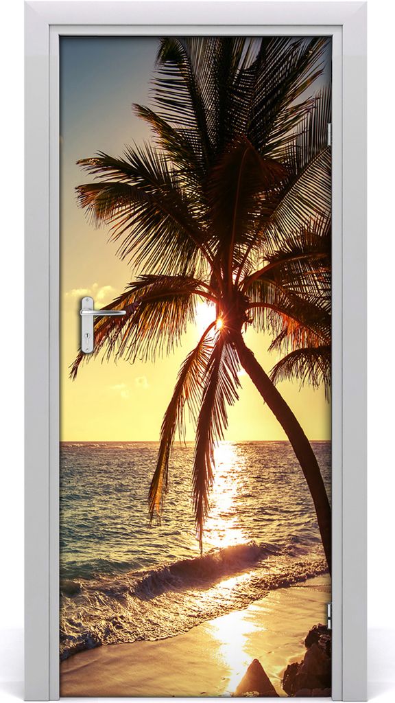 Tulup Türaufkleber 85x205 cm Dekorative Aufkleber Selbstklebend Wasserdichte Tapete Abnehmbar Schlafzimmer Wohnzimmer Wohnkultur - tropischer Strand