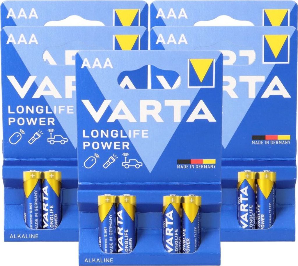 20x Varta 4903 Longlife Power AAA Micro Batterie im 4er Blister