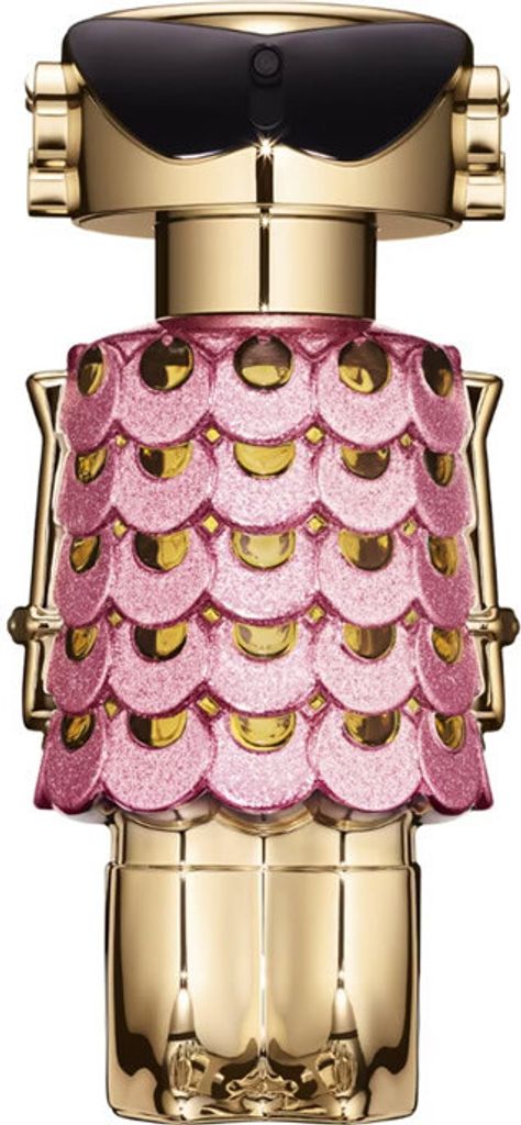 A close-up studio shot of a perfume bottle.