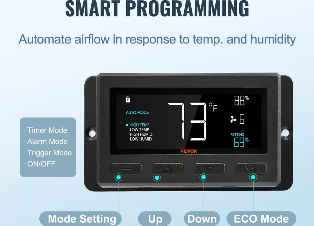 Ventilateur mural EC 1024 CFM 356 mm puissant et télécommandable - 3