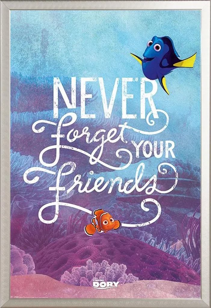 Decorazione Parete: Poster Dory + Cornice Shinsuke Argento Minimal