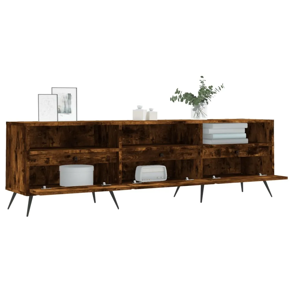 Mobile Porta TV Rovere Fumé 150cm - Mobiletto Design Soggiorno Legno - 4