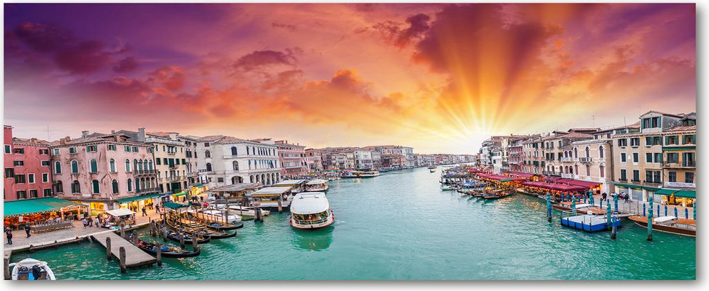 Tulup Leinwandbild - 125x50 cm - Wandkunst - Drucke auf Leinwand - Leinwanddruck - Landschaften - Mehrfarbig - Venedig