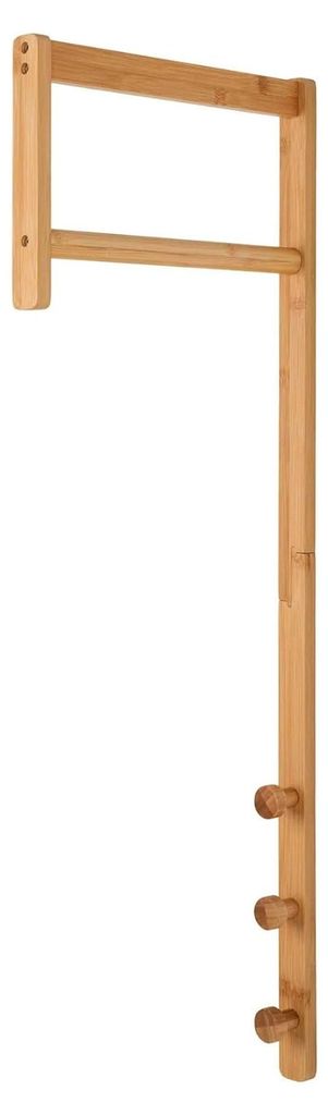 Wandgarderobe Trento aus Holz – Garderobenleiste mit vertikaler und horizontaler Aufhängung – Kleiderstange für Wandmontage – Hakenleiste i...