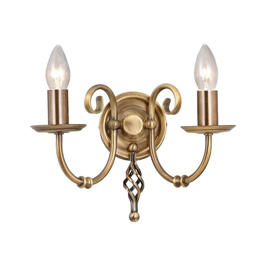 Double luminaire mural doré Artisan 2xE14 Elstead style fer forgé chic