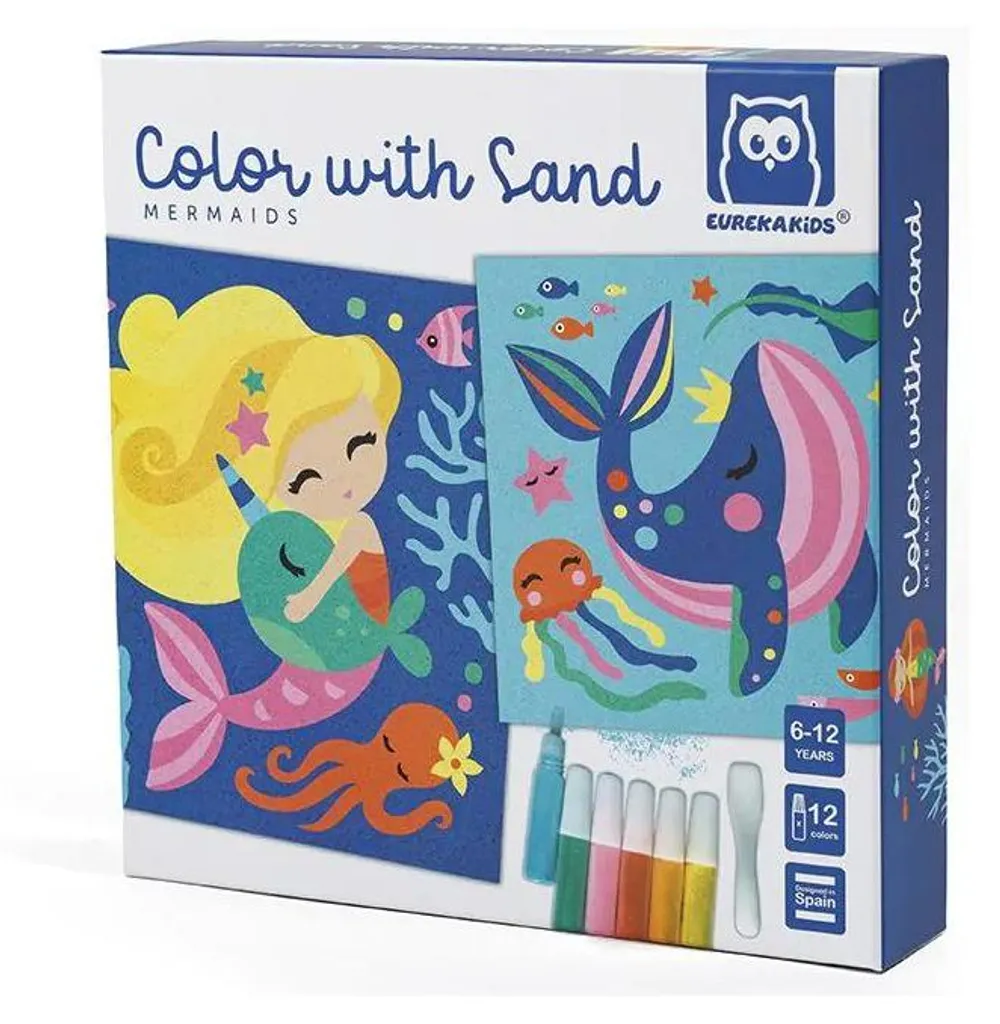 Jeu de sable éducatif sirène avec moules ergonomiques pour jeune enfant