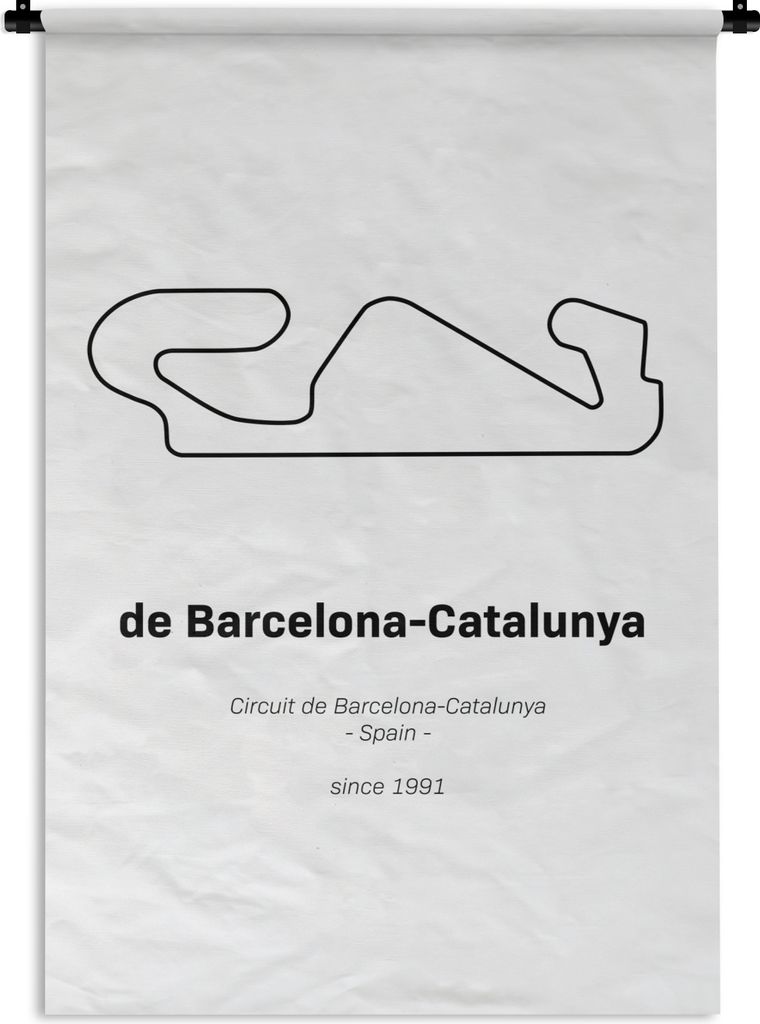 MuchoWow Wandteppich Wandbehang Formel 1 - Barcelona - Rennstrecke 120x180 cm Tapisserie Dekoration Wandtuch - Schlafzimmer - Dekorationen für d...