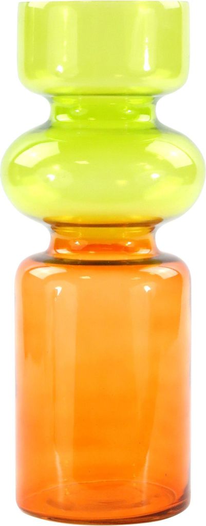 FURNARO Vase Multicolor - Glasvase gelb-blau-grün Ø11x28 cm