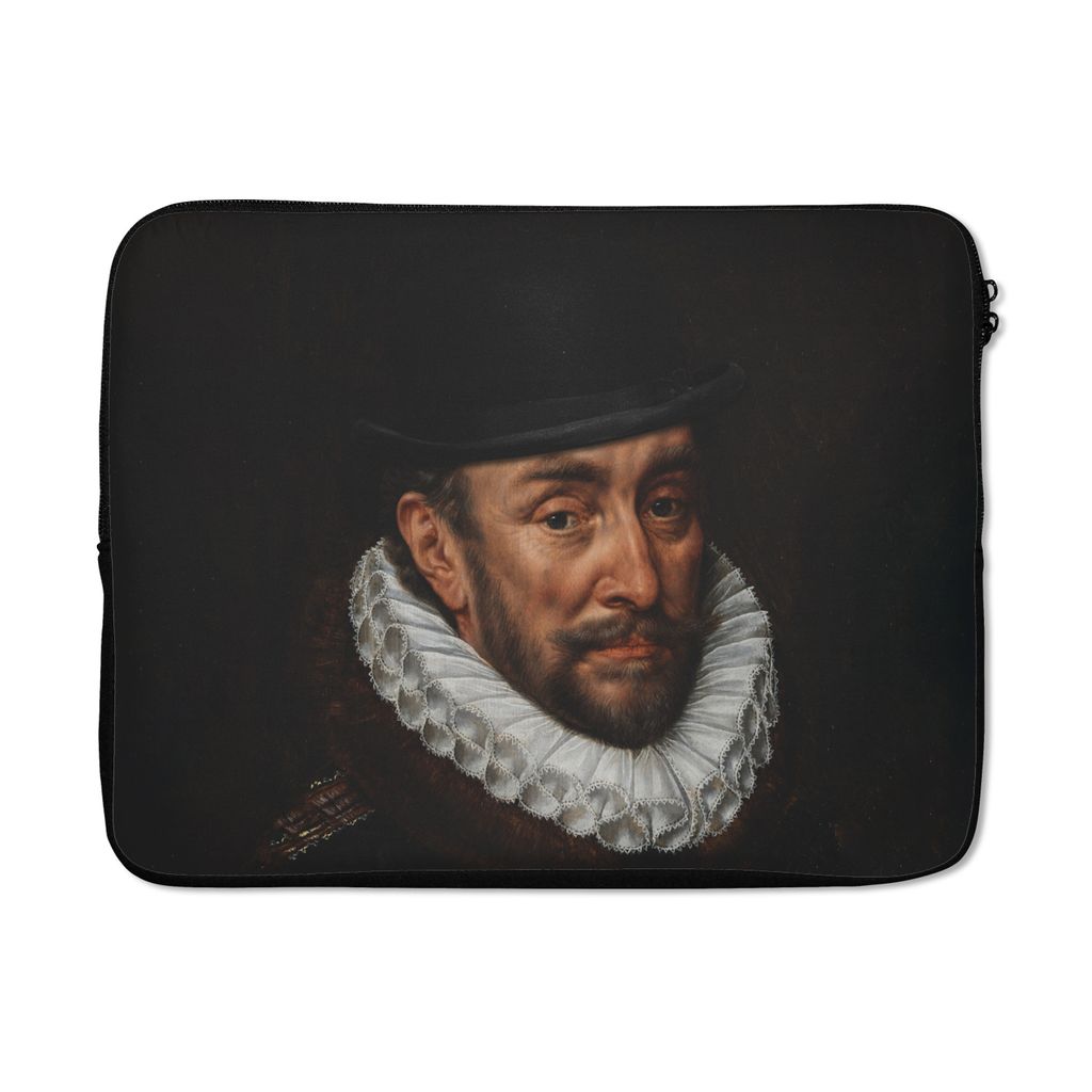 MuchoWow Laptop Hülle 15 Zoll Wilhelm von Oranien - Adriaen Thomasz - Hut Laptoptasche - Laptoptasche - Sleeve - Rundum-Schutz