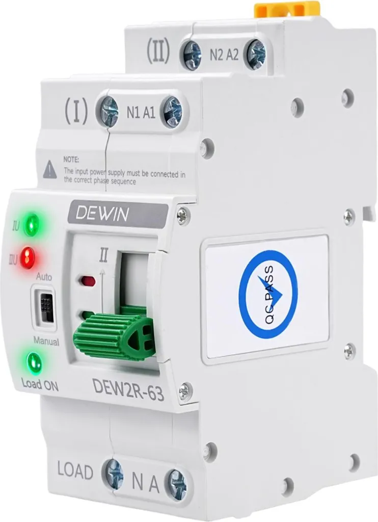 Commutateur électrique 63A automatique avec fixation rail DIN rapide