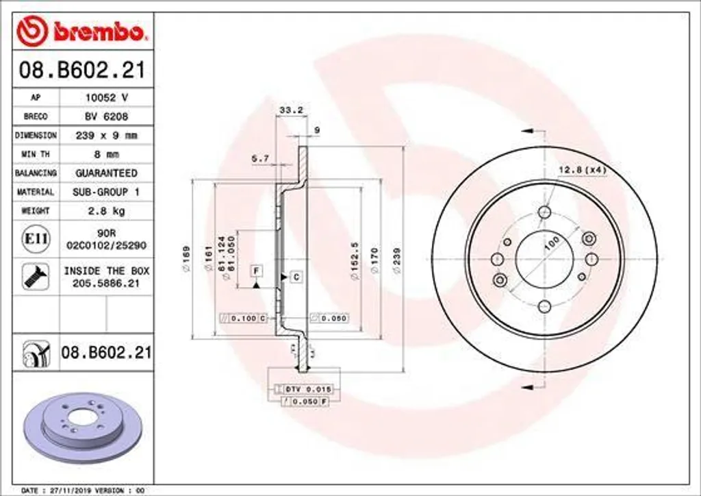 Remplacement Disque Frein Arrière 42510T5B950 pour Honda Jazz IV GK