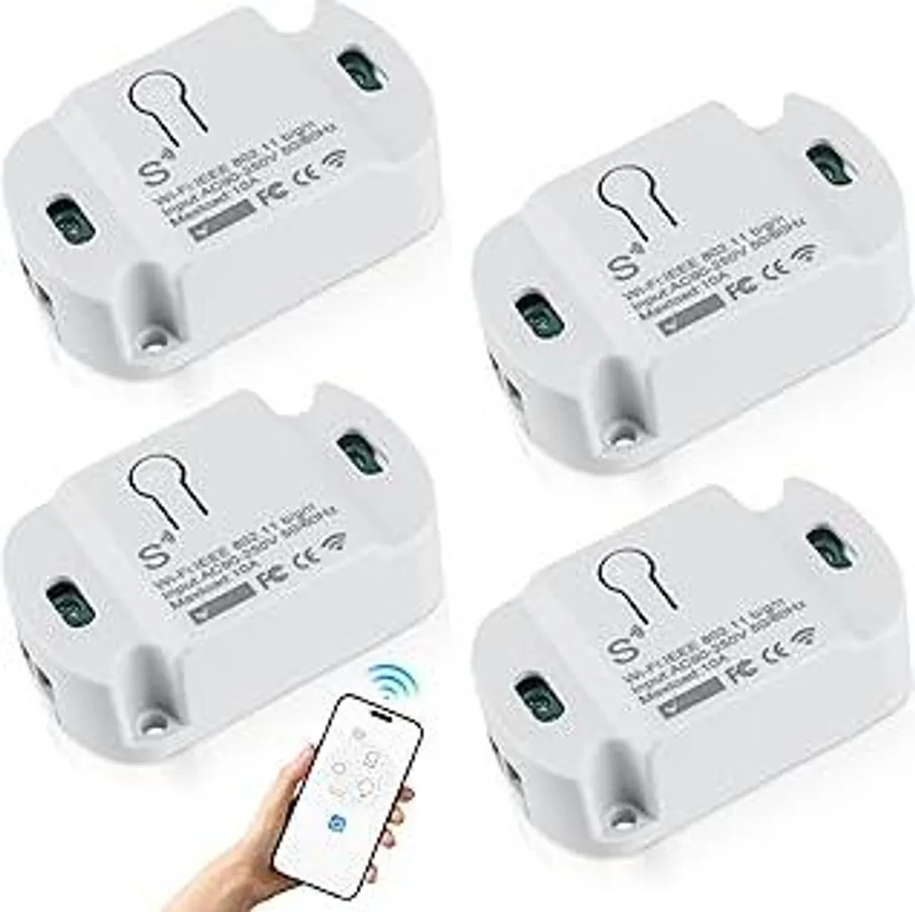 4 Pezzi Modulo Interruttore WLAN 10A Tuya Smart Life per Incasso DIY - 1