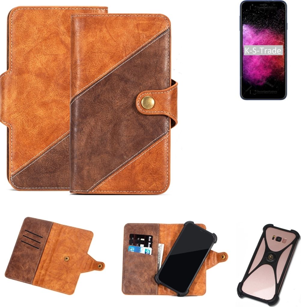 K-S-Trade Handyhülle Schutzhülle Bookstyle Case Wallet-Case kompatibel mit Panasonic Eluga I7 Enterprise Edition Cover Klapphülle Kantenschutz